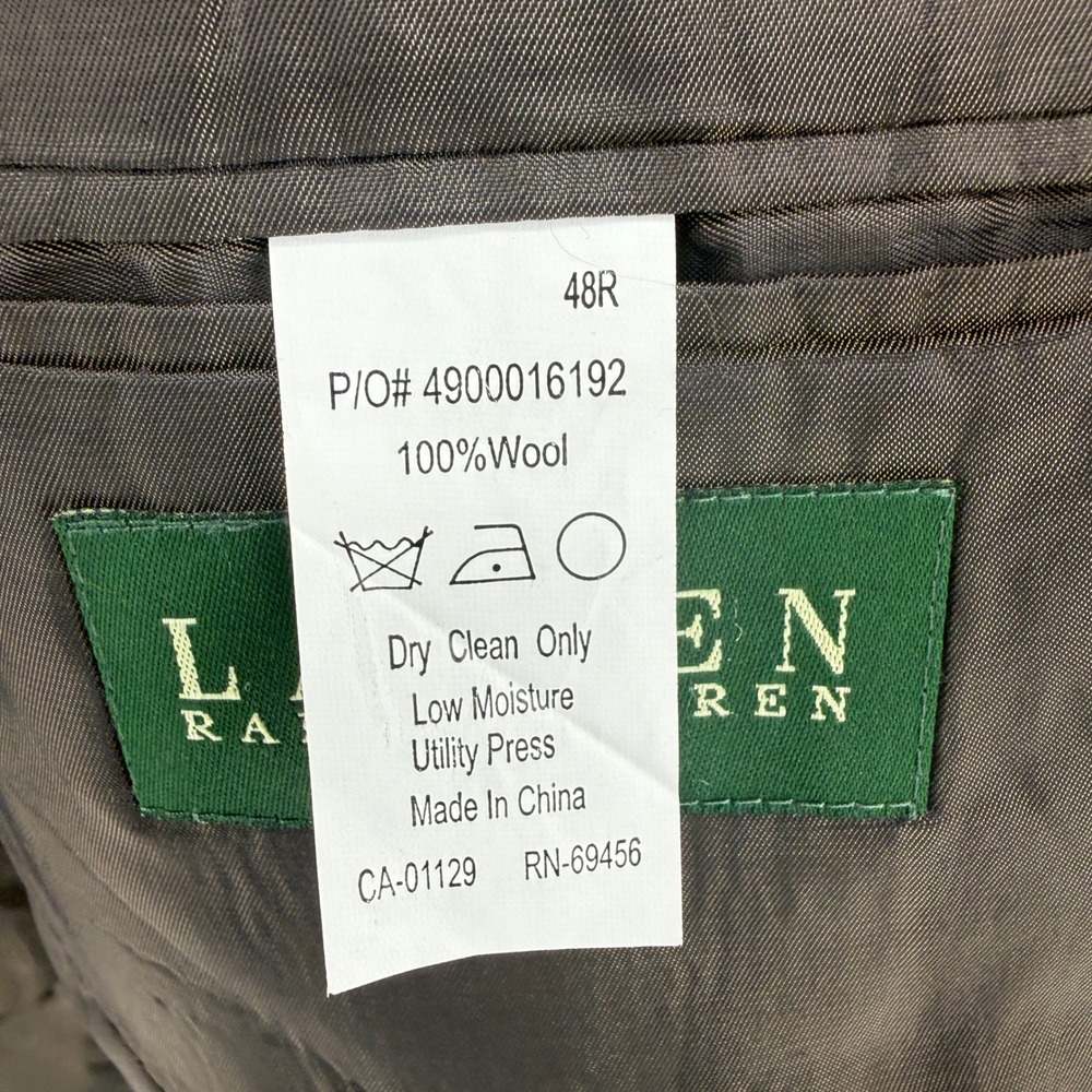 Lauren Ralph Lauren‎ Men Wool Suit Jacket Blazer Gray 48R Business Casual - Picture 3 of 9